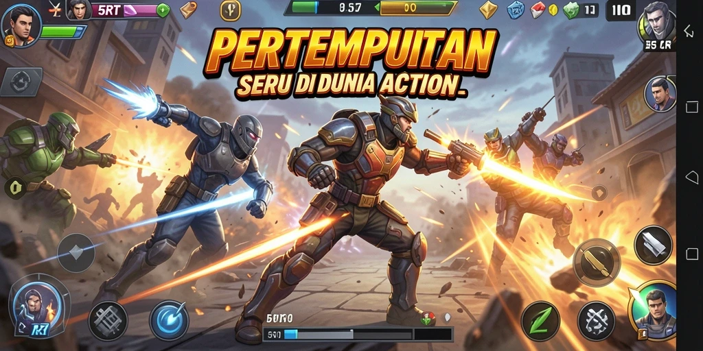 Screenshot 5RT menunjukkan aksi pertempuran yang mendebarkan.