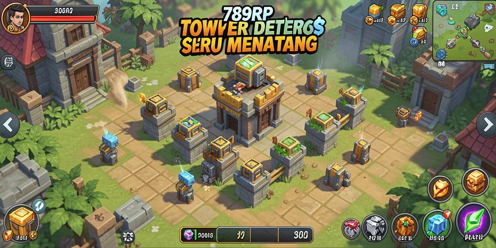 Gameplay seru dalam 789RP yang menampilkan Tower Defense yang menantang.