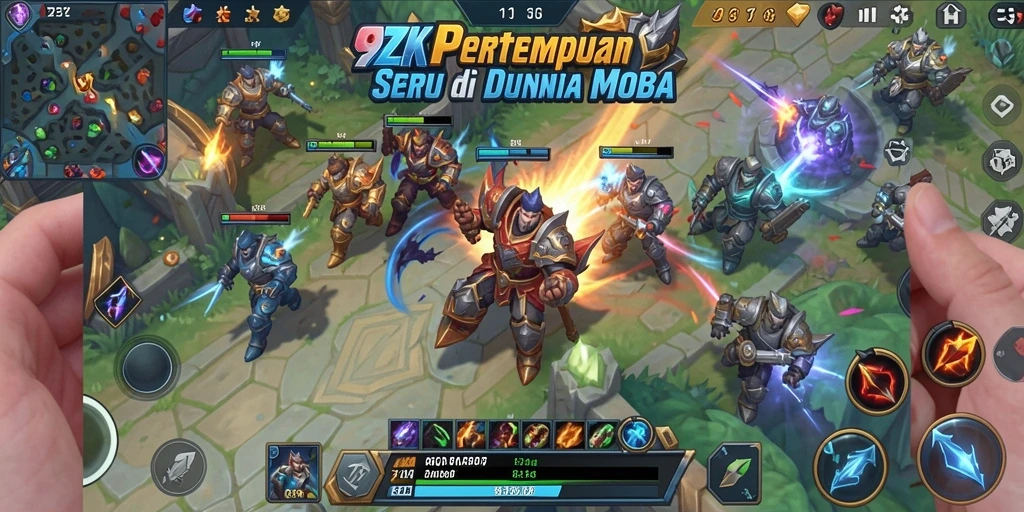 Gameplay intens dari 9ZK dengan karakter yang beragam.