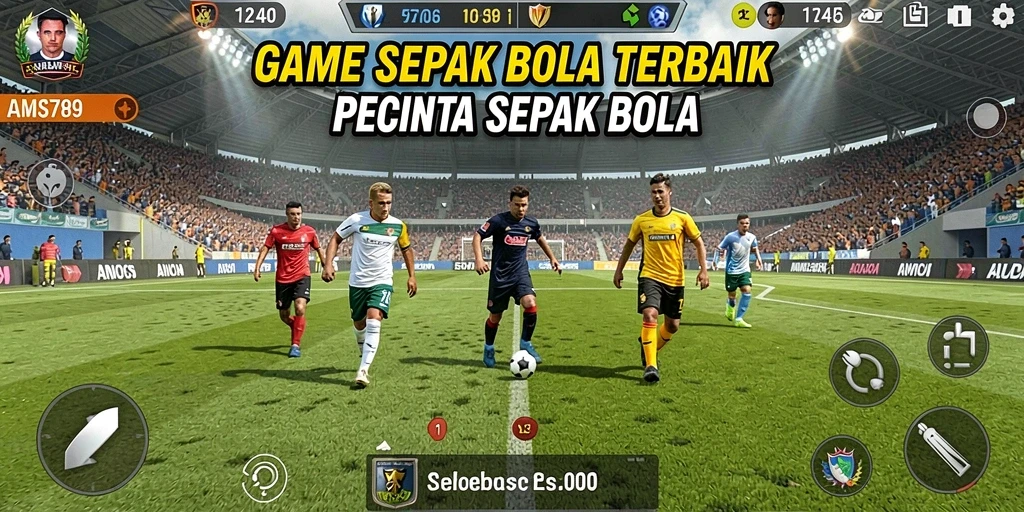 Tangkapan layar dari gameplay AMS789 yang menampilkan aksi seru di lapangan.