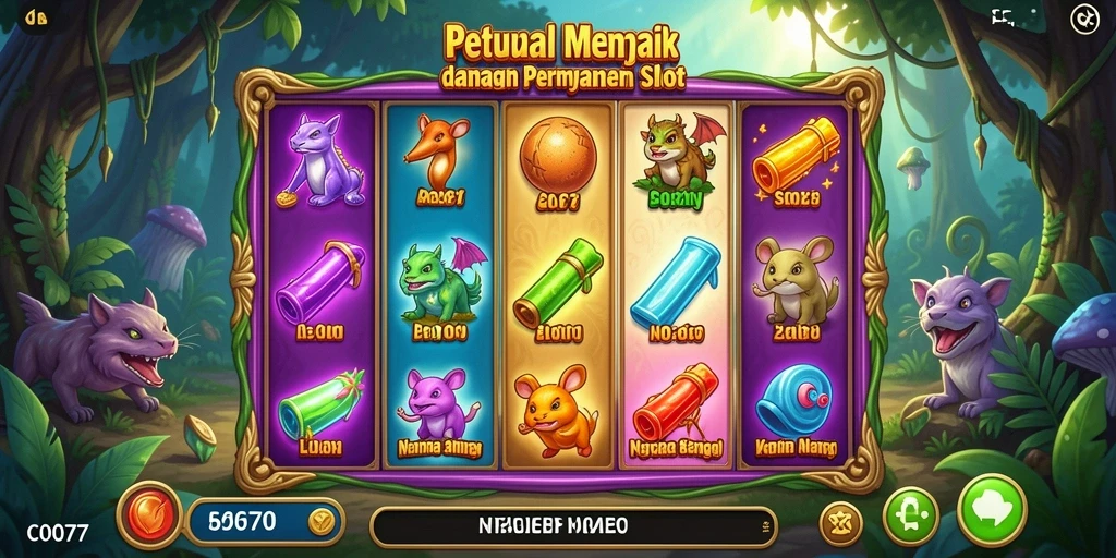 Tampilan menarik dan penuh aksi dari gameplay Slot C0077.