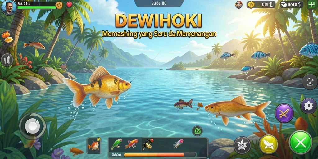 Gameplay seru DEWIHOKI dengan tampilan memancing yang menakjubkan.