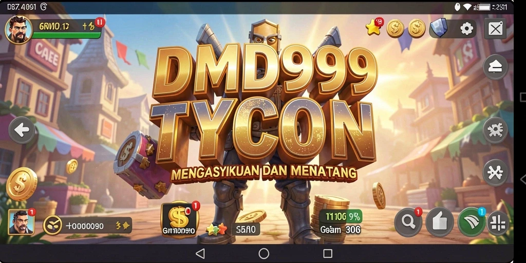 Tampilan gameplay DMD999 menunjukkan strategi bisnis yang mendalam.