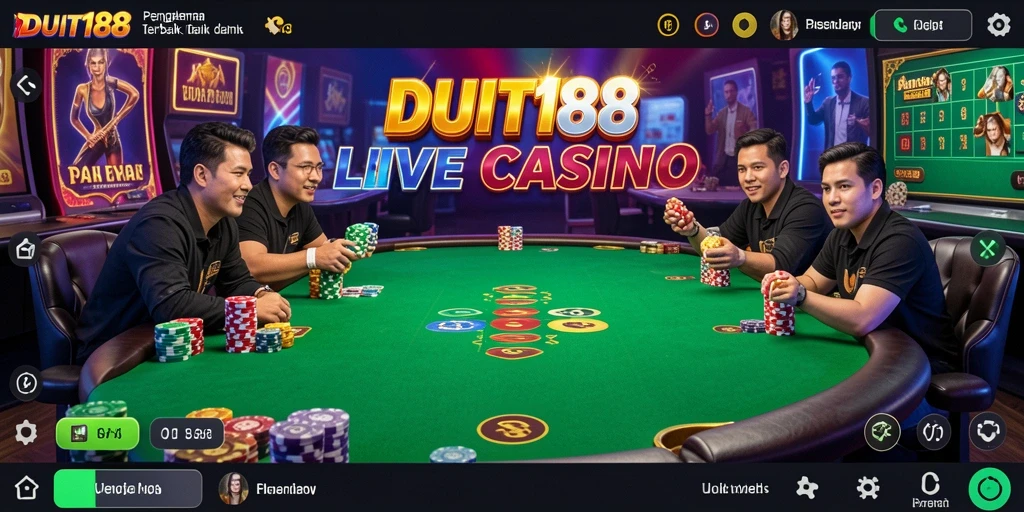 Gameplay Live Casino DUIT188 dengan dealer langsung dan interaksi yang real-time.