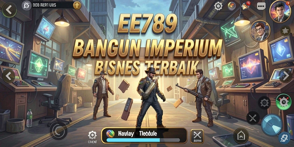 Screenshot gameplay EE789 yang menunjukkan aktivitas manajemen bisnis.