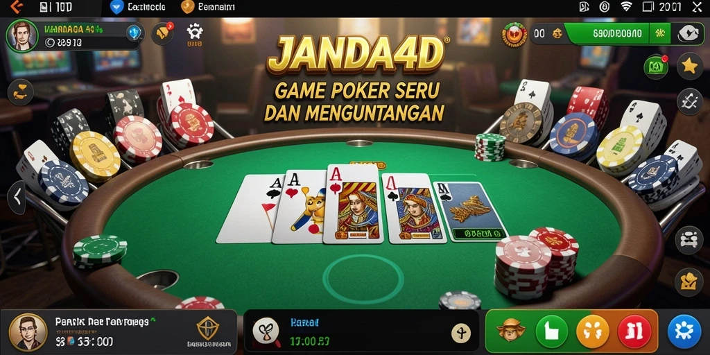 Tampilan ikonik permainan poker di JANDA4D.