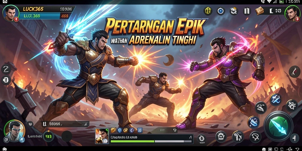 Screenshot menampilkan aksi bertarung intens dalam LUCK365.