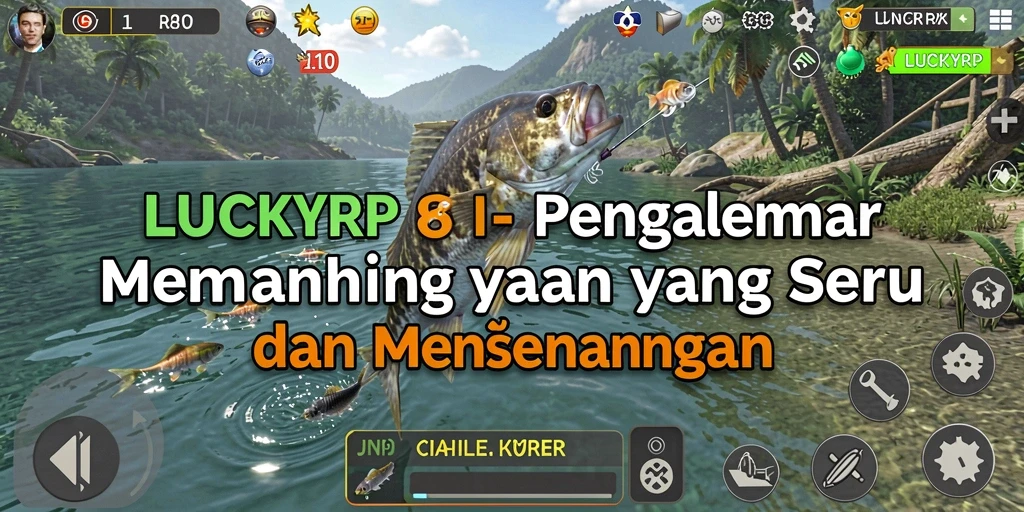 Screenshot gameplay LUCKYRP menampilkan aksi memancing yang mendebarkan.