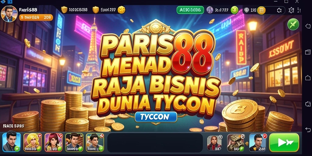 Tangkapan layar utama PARIS88 menampilkan suasana menarik permainan Tycoon.