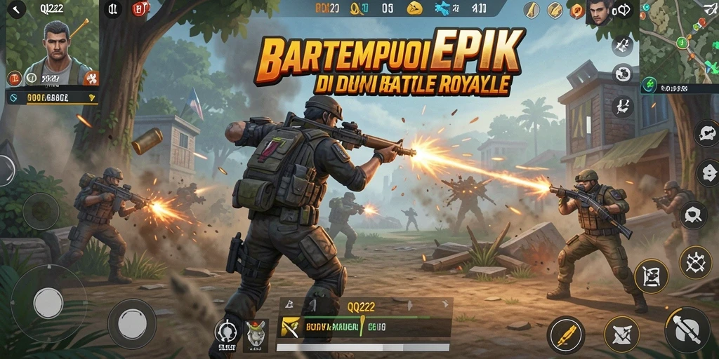 Screenshot gameplay intens di <strong>QQ222</strong> dengan aksi pertempuran yang mendebarkan.