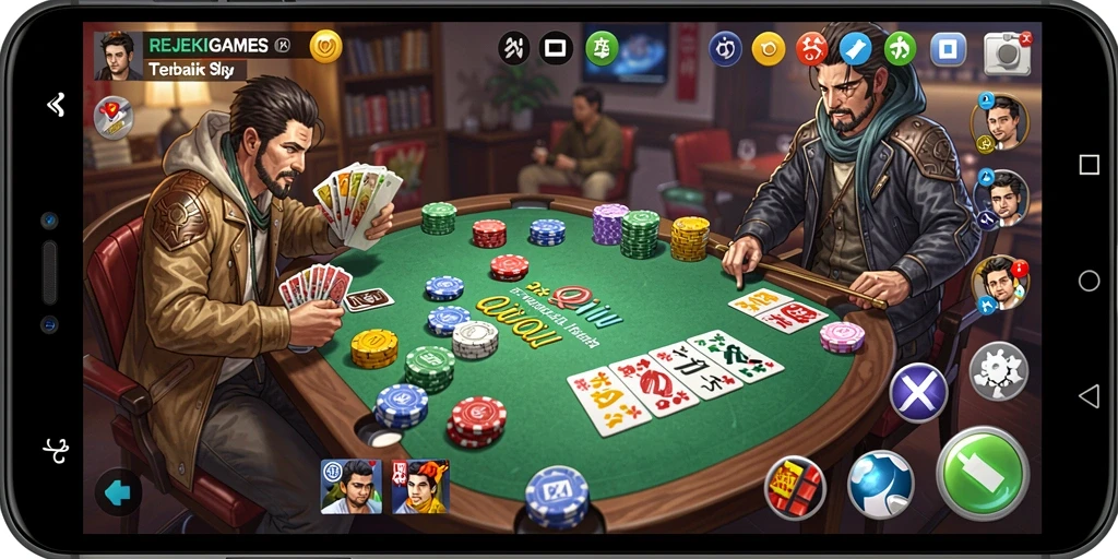 Tampilan gameplay seru dalam REJEKIGAMES QiuQiu.