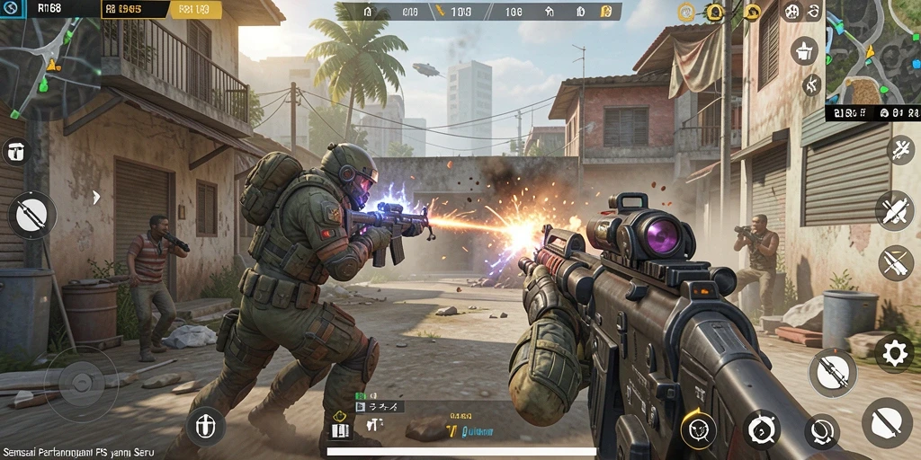 Tampilan gameplay FPS yang menegangkan di RI188.
