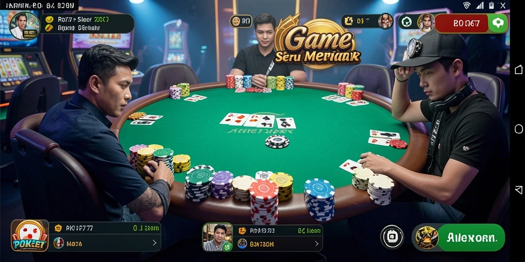 Tampilan gameplay seru dari permainan Poker RK77.