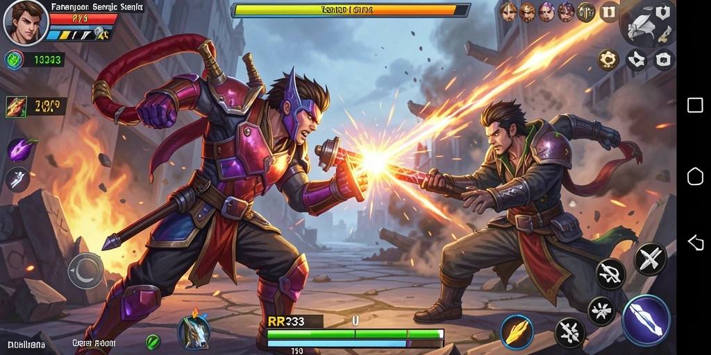 Tampilan gameplay RR33 yang mendebarkan dalam pertarungan.