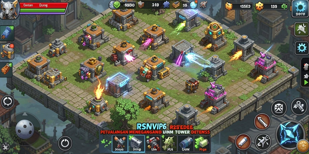 Tampilan gameplay RSNVIP6 yang menegangkan dalam Tower Defense.
