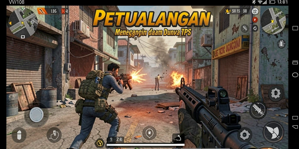 Tampilan gameplay VW108 menunjukkan aksi tembak-menembak yang mendebarkan.